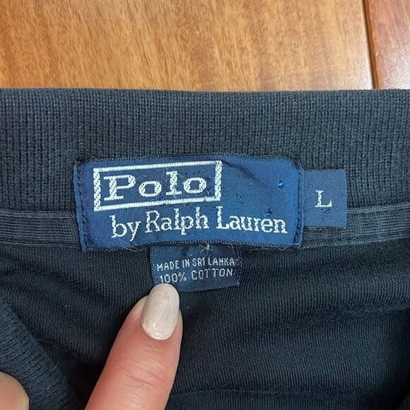Polo Ralph Lauren long sleeve cotton polo black size L - Picture 4 of 6